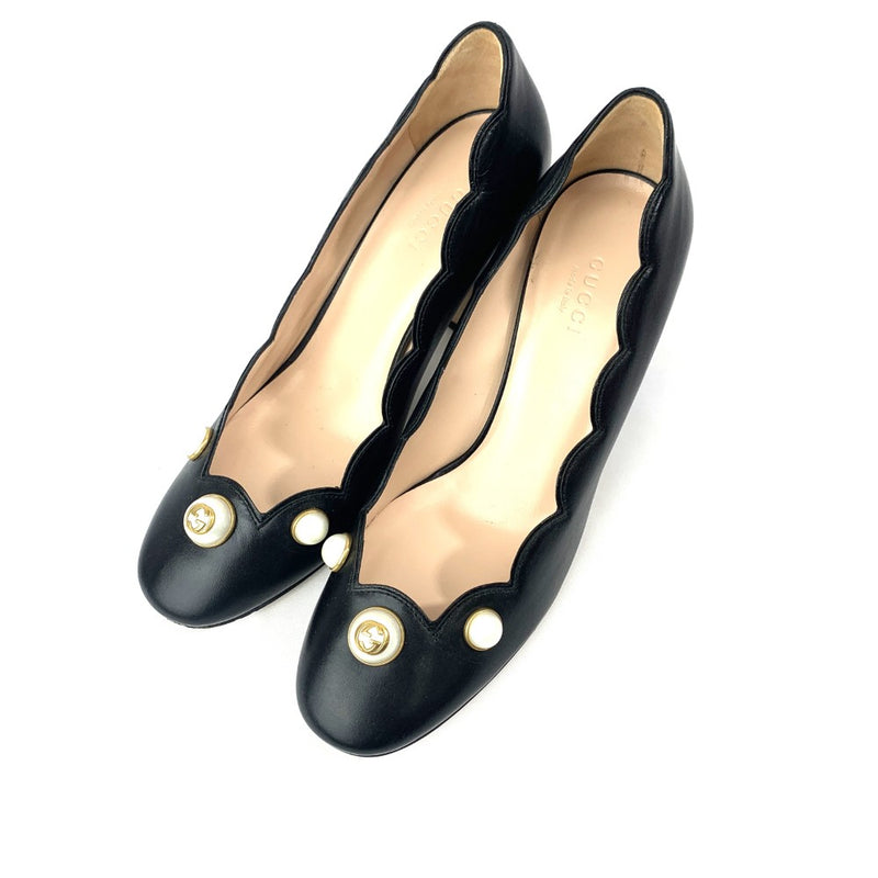 GUCCI(グッチ) インターロッキングG パンプス サイズ36 1/2 約23.5cm ブラック ヒール約7cm 565856 レディース シューズ 【102052912001】