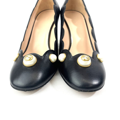 GUCCI(グッチ) インターロッキングG パンプス サイズ36 1/2 約23.5cm ブラック ヒール約7cm 565856 レディース シューズ 【102052912001】