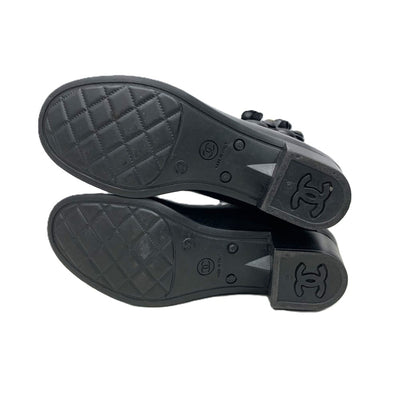 CHANEL(シャネル)　カメリア　ココマーク　レインブーツ　サイズ37　約24cm　ラバー　ブラック 【102057536001】