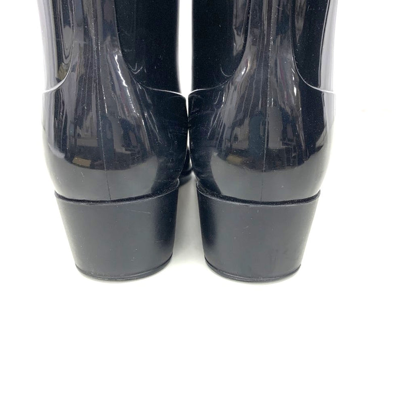 CHANEL(シャネル)　カメリア　ココマーク　レインブーツ　サイズ37　約24cm　ラバー　ブラック 【102057536001】
