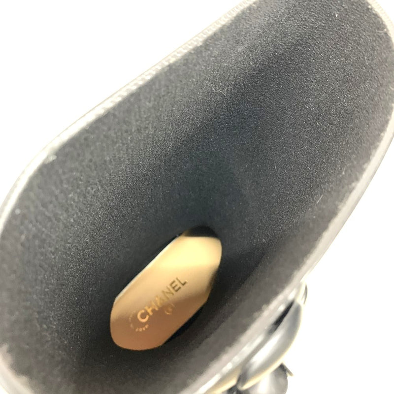 CHANEL(シャネル)　カメリア　ココマーク　レインブーツ　サイズ37　約24cm　ラバー　ブラック 【102057536001】