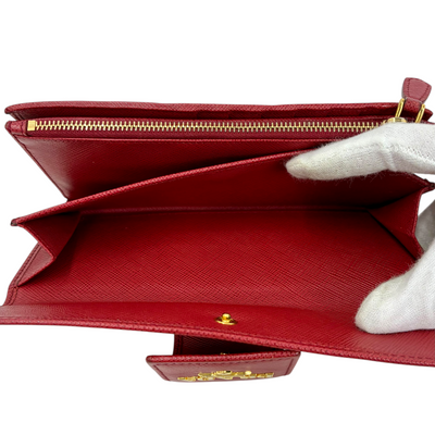 PRADA サフィアーノレザー 長財布 1ML006 レッド プラダ 【102057677006】