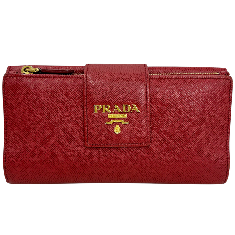 PRADA サフィアーノレザー 長財布 1ML006 レッド プラダ 【102057677006】