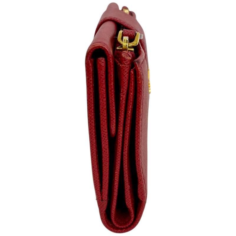 PRADA サフィアーノレザー 長財布 1ML006 レッド プラダ 【102057677006】