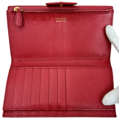 PRADA サフィアーノレザー 長財布 1ML006 レッド プラダ 【102057677006】