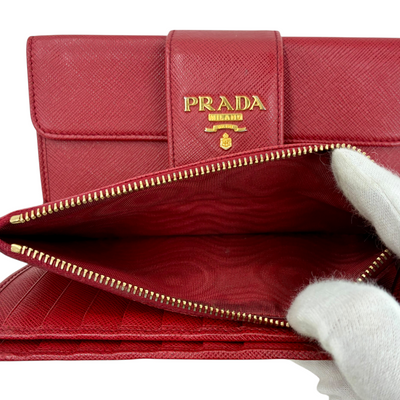 PRADA サフィアーノレザー 長財布 1ML006 レッド プラダ 【102057677006】