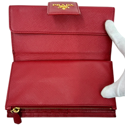 PRADA サフィアーノレザー 長財布 1ML006 レッド プラダ 【102057677006】