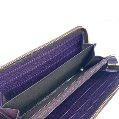 GUCCI(グッチ) GGキャンバス ラウンドファスナー長財布 307984 キャンバス×レザー ベージュ×パープル 【102062756003】