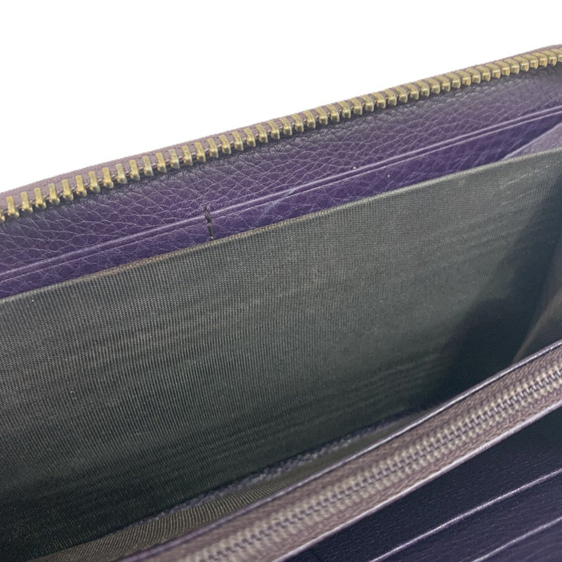 GUCCI(グッチ) GGキャンバス ラウンドファスナー長財布 307984 キャンバス×レザー ベージュ×パープル 【102062756003】