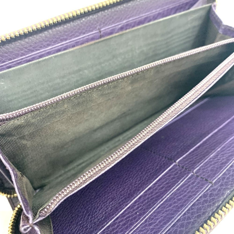 GUCCI(グッチ) GGキャンバス ラウンドファスナー長財布 307984 キャンバス×レザー ベージュ×パープル 【102062756003】