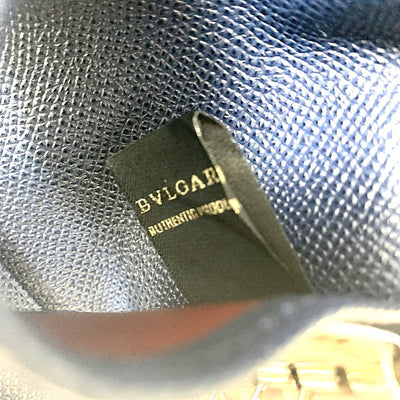 BVLGARI　ブルガリ・ブルガリマン　6連キーケース　39318 グレインレザー　デニムサファイヤ　三つ折り　ボタン開閉式 【102058248001】