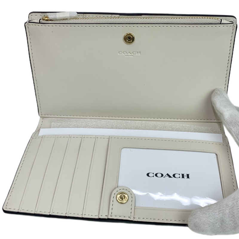 COACH PVCシグネチャー スリムジップウォレット C8714 ベージュ コーチ 【102058311007】