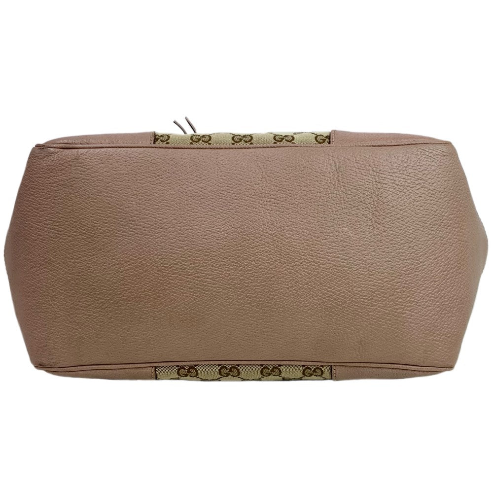 GUCCI GGキャンバス トートバッグ 323671 ベージュ×ピンク