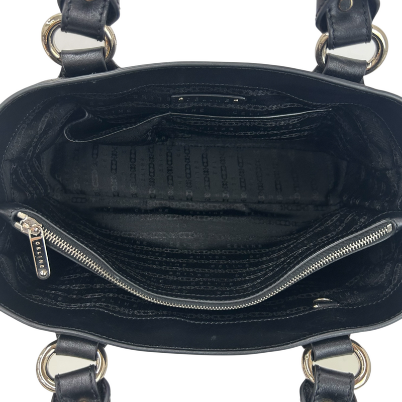 CELINE レザー ハンドバッグ ブラック セリーヌ 【102058713006】