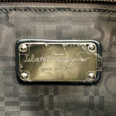 Salvatore Ferragamo レザー キルティングハンドバッグ ブラック サルヴァトーレフェラガモ 【102058850006】