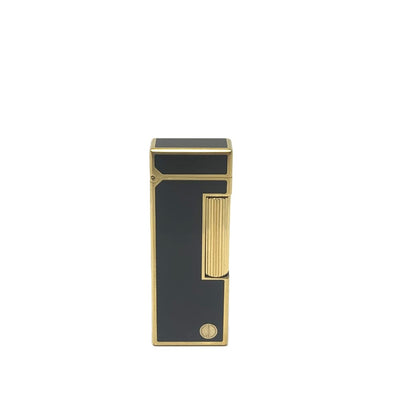 dunhill(ダンヒル)　ローラー式ガスライター　ブラック×ゴールド　ゴールドメッキ×ラッカー 【102058890001】