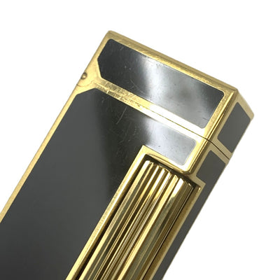 dunhill(ダンヒル)　ローラー式ガスライター　ブラック×ゴールド　ゴールドメッキ×ラッカー 【102058890001】