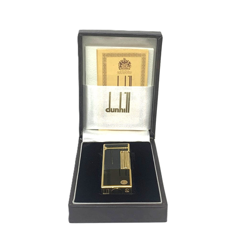dunhill(ダンヒル)　ローラー式ガスライター　ブラック×ゴールド　ゴールドメッキ×ラッカー 【102058890001】