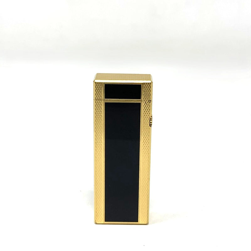 dunhill(ダンヒル)　ローラー式ガスライター　バーレイパターン　ブラック×ゴールド　ゴールドメッキ×ラッカー 【102058891001】