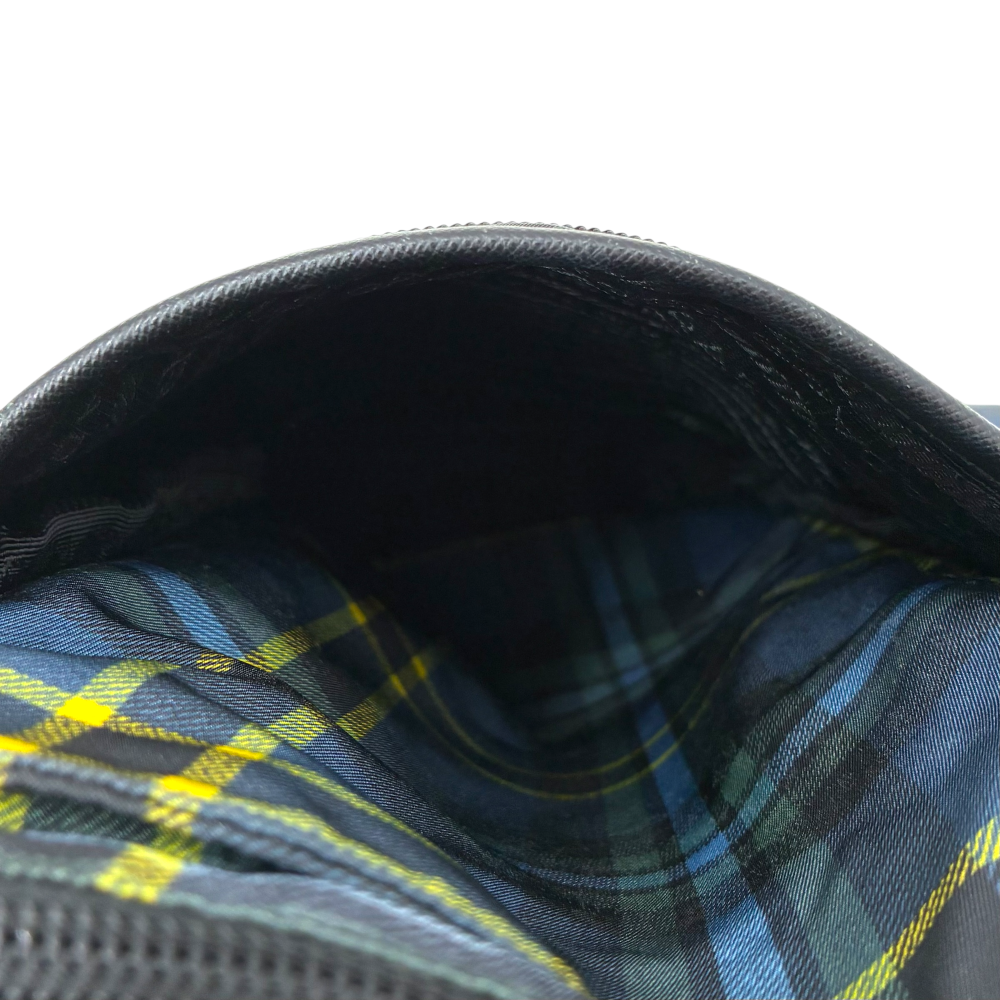 PRADA ナイロン チェックショルダーバッグ VA0220 ネイビー