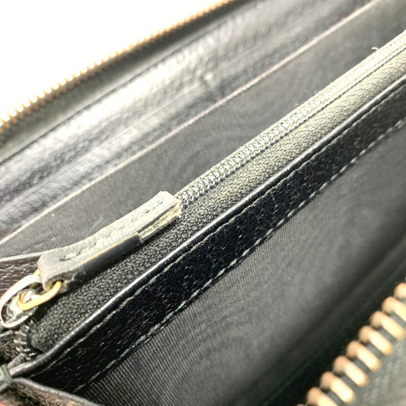 GUCCI(グッチ)　GGマーモント　レザー　ラウンドファスナー長財布　428736　ブラック　 【102058956003】