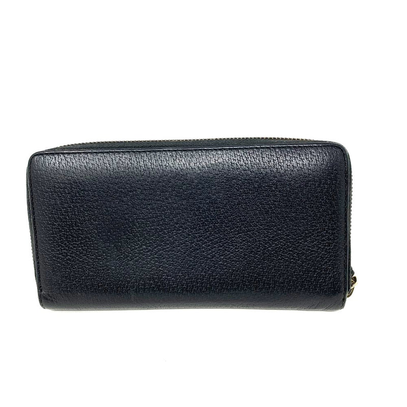 GUCCI(グッチ)　GGマーモント　レザー　ラウンドファスナー長財布　428736　ブラック　 【102058956003】
