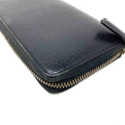 GUCCI(グッチ)　GGマーモント　レザー　ラウンドファスナー長財布　428736　ブラック　 【102058956003】