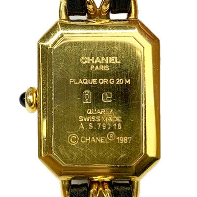 CHANEL プリミエール H6951 サイズL ブラック×ゴールド クォーツ腕時計 20気圧防水 シャネル 【102059052002】