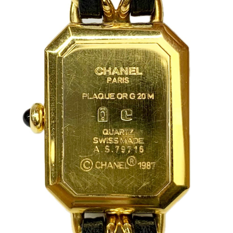 CHANEL プリミエール H6951 サイズL ブラック×ゴールド クォーツ腕時計 20気圧防水 シャネル 【102059052002】