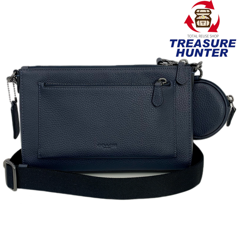 COACH レザーショルダーバッグ ネイビー COACH レザーショルダーバッグ ネイビー