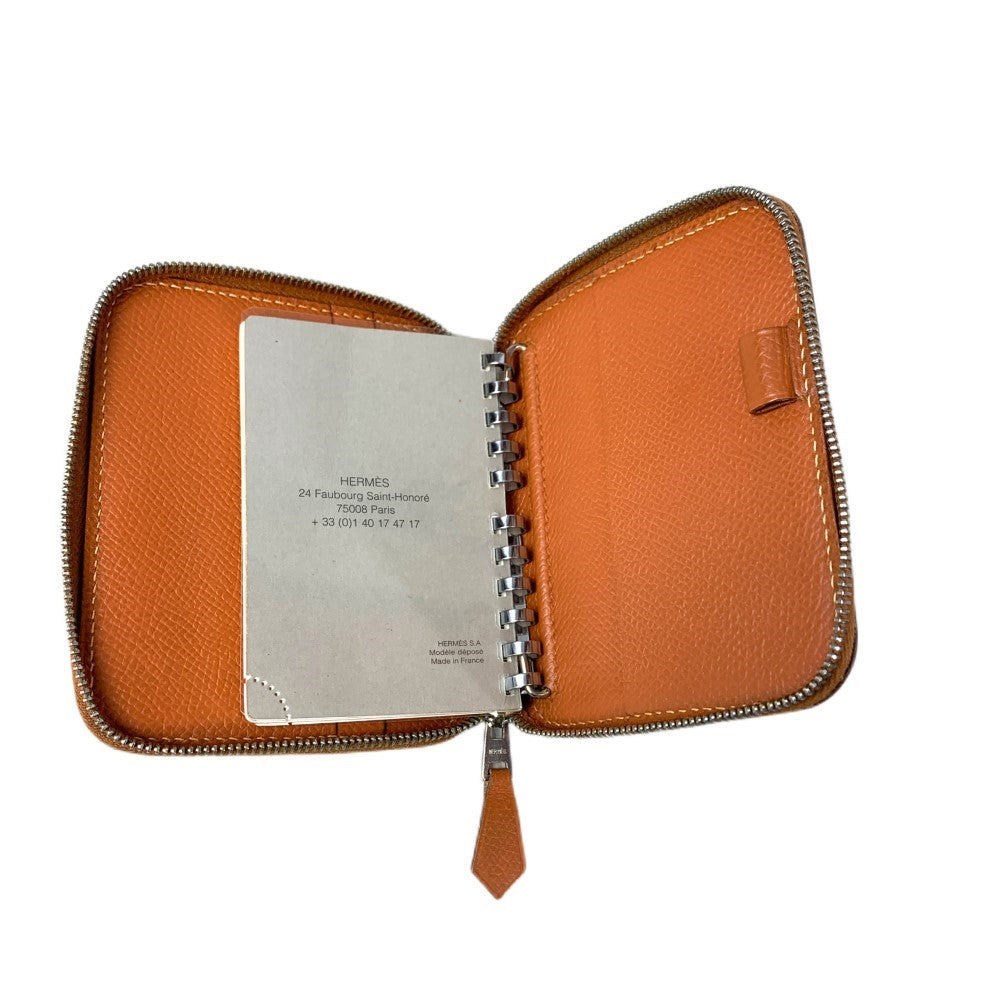 HERMES エルメス シルキーデイリーPM 手帳カバー レザー ブラウン