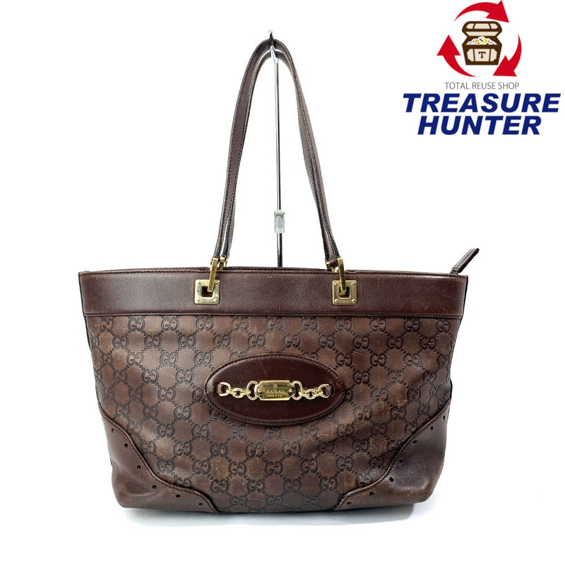 GUCCI(グッチ) グッチシマ ショルダーバッグ 145993 カーフレザー ダークブラウン レディース バッグ 【102059242001】