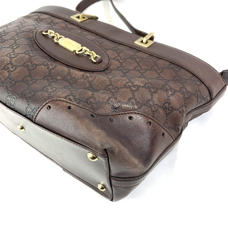 GUCCI(グッチ) グッチシマ ショルダーバッグ 145993 カーフレザー ダークブラウン レディース バッグ 【102059242001】