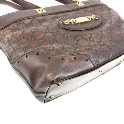 GUCCI(グッチ) グッチシマ ショルダーバッグ 145993 カーフレザー ダークブラウン レディース バッグ 【102059242001】