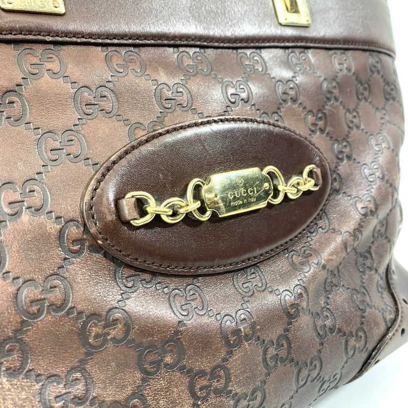 GUCCI(グッチ) グッチシマ ショルダーバッグ 145993 カーフレザー ダークブラウン レディース バッグ 【102059242001】
