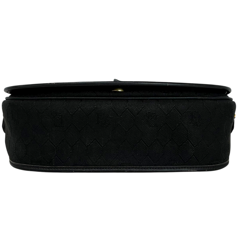 Dior ハニカム柄 ショルダーバッグ ブラック PVC×レザー ディオール 【102059279006】