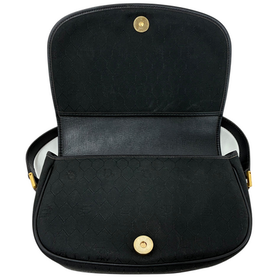 Dior ハニカム柄 ショルダーバッグ ブラック PVC×レザー ディオール 【102059279006】