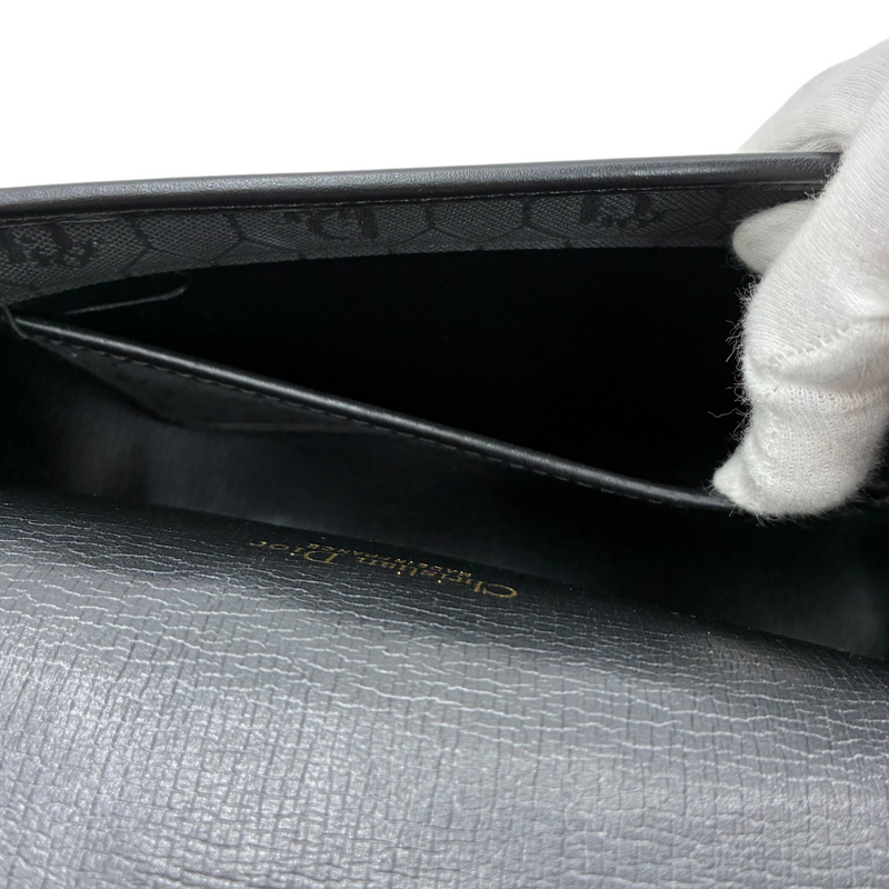 Dior ハニカム柄 ショルダーバッグ ブラック PVC×レザー ディオール 【102059279006】