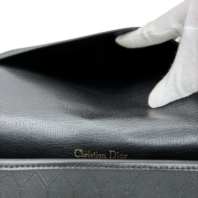 Dior ハニカム柄 ショルダーバッグ ブラック PVC×レザー ディオール 【102059279006】