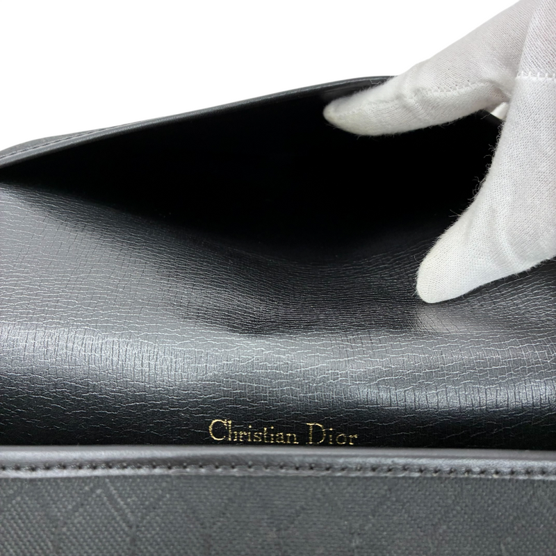 Dior ハニカム柄 ショルダーバッグ ブラック PVC×レザー ディオール 【102059279006】