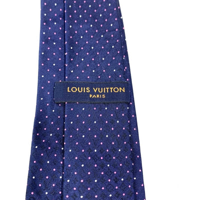 LOUIS VUITTON(ルイ・ヴィトン) ネクタイ クラヴァット マイクロドッツ M73548 シルク100% マリーヌ(ネイビー系) メンズ 【102059435005】