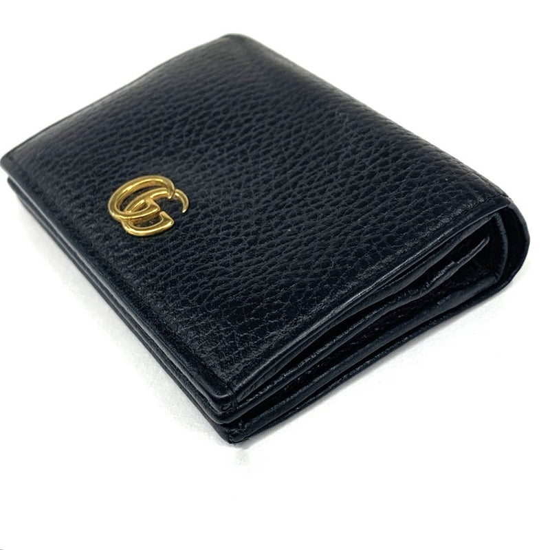 GUCCI(グッチ) プチマーモント カードケース ウォレット（コイン＆紙幣入れ付き）456126 ブラック 二つ折り財布 レディース 【102059439001】