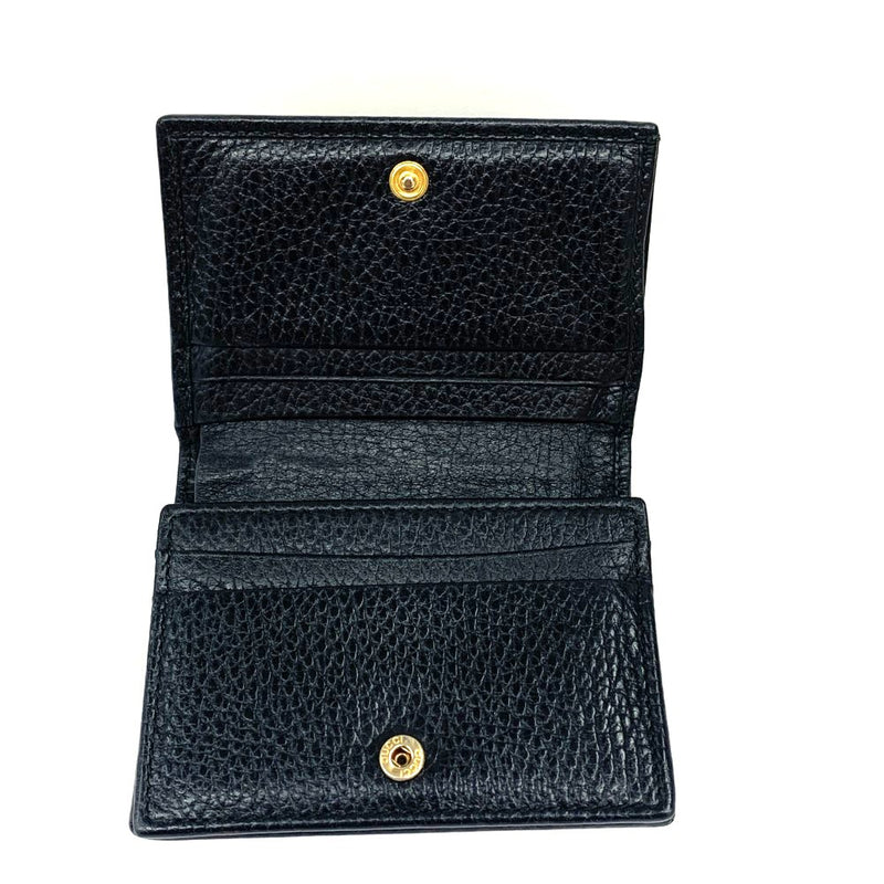 GUCCI(グッチ) プチマーモント カードケース ウォレット（コイン＆紙幣入れ付き）456126 ブラック 二つ折り財布 レディース 【102059439001】