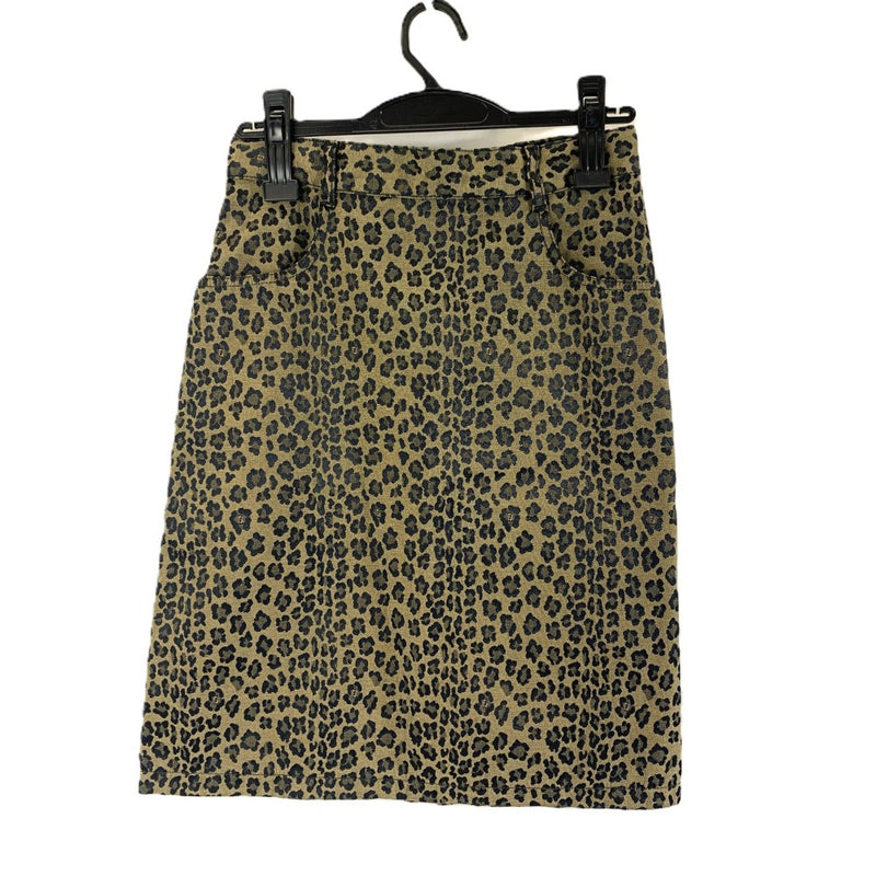 FENDI(フェンディ) レオパード サイドスリットスカート 09.552061 ブラウン サイズI42(L・11号相当) イタリア製 レディース  【102059442001】