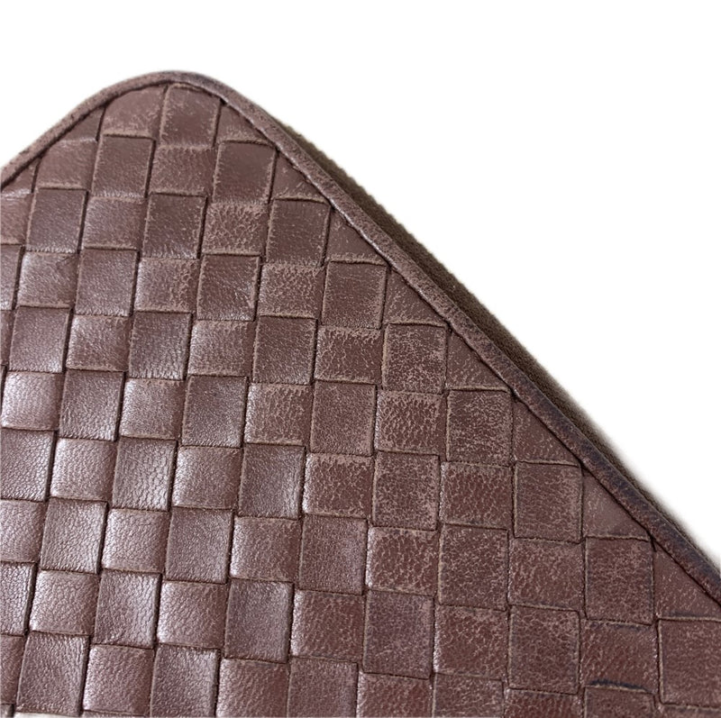 BOTTEGA VENETA イントレチャート ラウンドファスナー財布 114076 レザー ブラウン ボッテガヴェネタ レディース ウォレット 【102059481005】