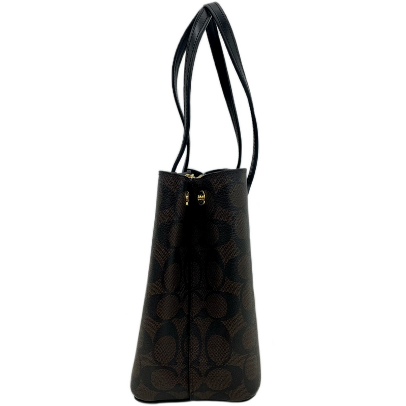 COACH シグネチャー ミニアベニューキャリーオール 2wayハンドバッグ 73293 ダークブラウン コーチ 【102059791006】