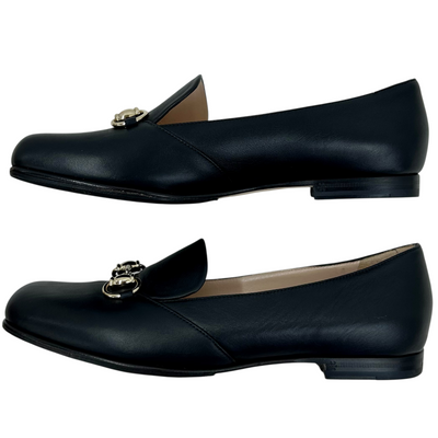 GUCCI ホースビット フラットパンプス 466702 サイズ37ハーフ(約24.5cm相当) ブラック グッチ 【102059870007】