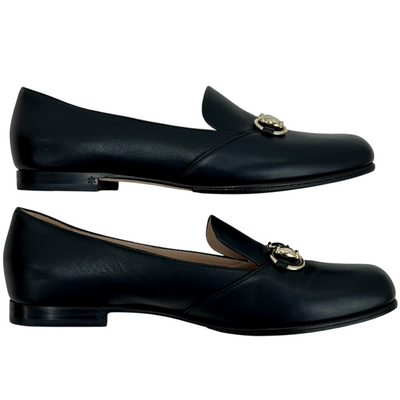 GUCCI ホースビット フラットパンプス 466702 サイズ37ハーフ(約24.5cm相当) ブラック グッチ 【102059870007】