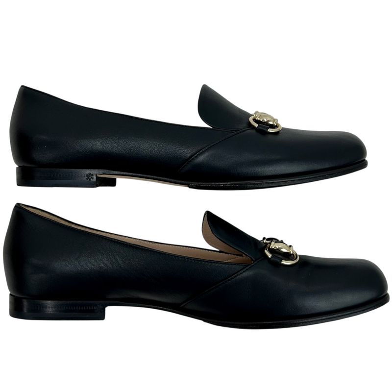 GUCCI ホースビット フラットパンプス 466702 サイズ37ハーフ(約24.5cm相当) ブラック グッチ 【102059870007】