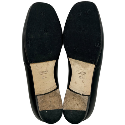 GUCCI ホースビット フラットパンプス 466702 サイズ37ハーフ(約24.5cm相当) ブラック グッチ 【102059870007】